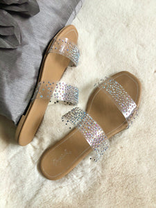 Clear As Day Rhinestone Sandals